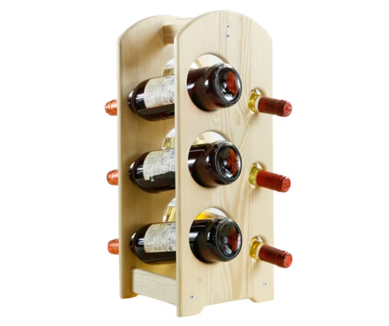 Vinreol RW9 til 6 Flasker Fyrretræ Natur