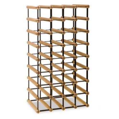 Vinreol 42,5x82,5 cm Sort og Natur Træ Til 32 Flasker