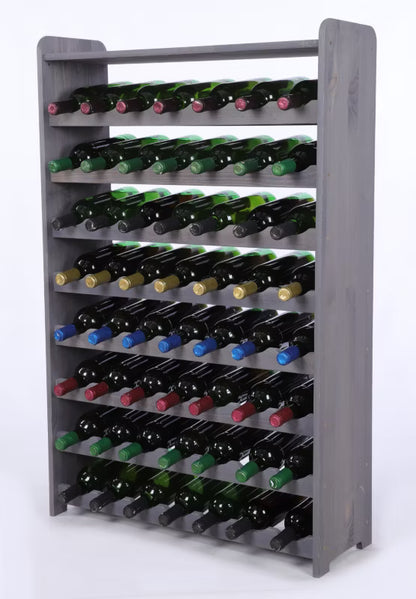 Vinreol Træ 56 Flasker 113x73x25 cm Grå