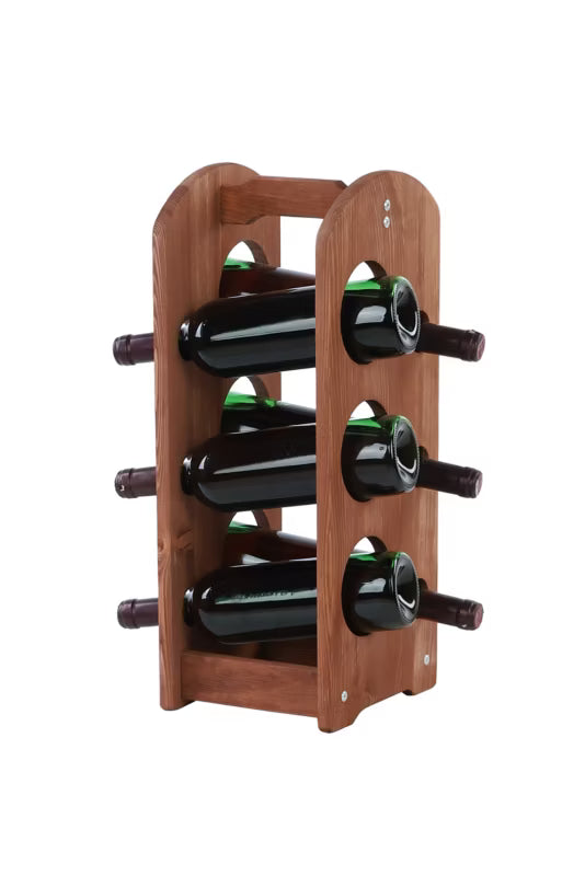 Vinreol Træ 6 Flasker Brun