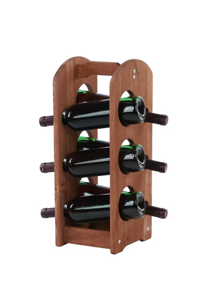 Vinreol Træ 6 Flasker Brun
