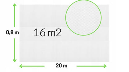 Vinterfiberdug 0,8x20 m Hvid 50 g/m²