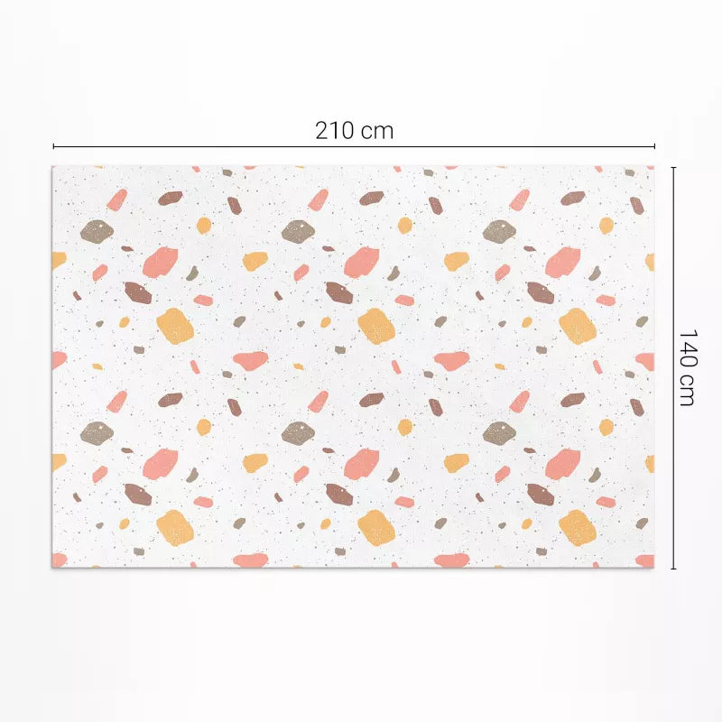 Vinyl Udendørsmåtte 140x210 cm Hvid Stenlook 1 stk.