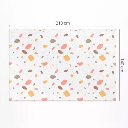 Vinyl Udendørsmåtte 140x210 cm Hvid Stenlook 1 stk.