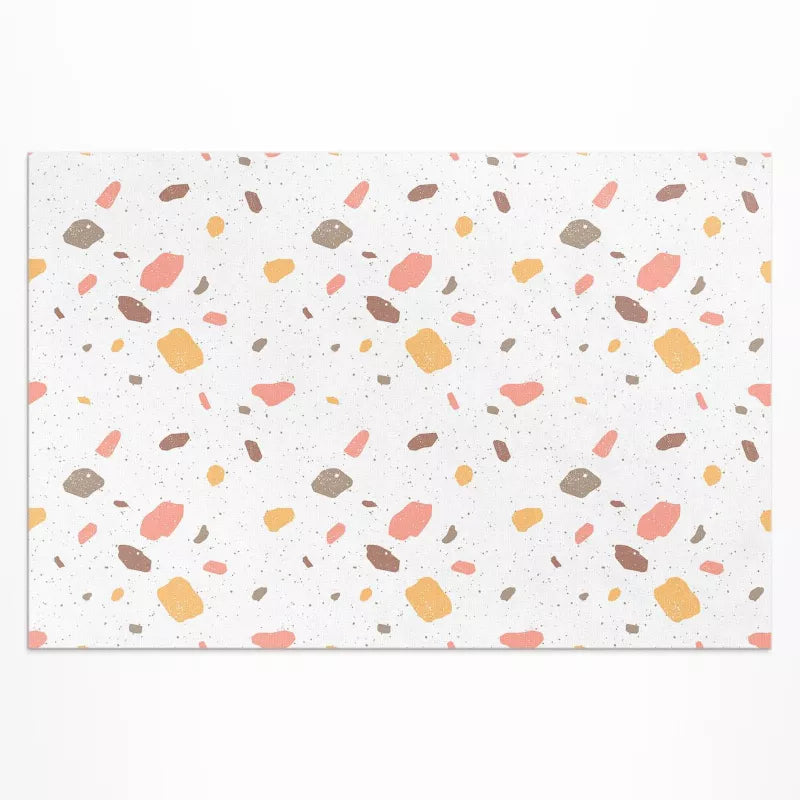 Vinyl Udendørsmåtte 140x210 cm Hvid Stenlook 1 stk.