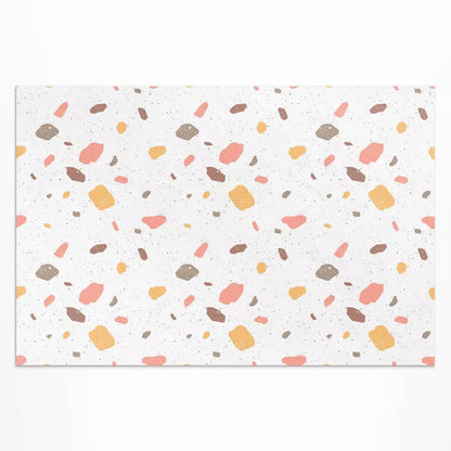 Vinyl Udendørsmåtte 140x210 cm Hvid Stenlook 1 stk.
