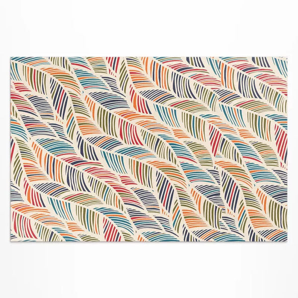 Vinyl Udendørsmåtte 60x90 cm Flerfarvet Abstrakte Blade Boho