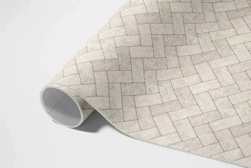 Vinylgulv med Tryk 150x225 cm Beige 1 stk.