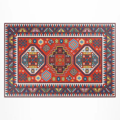 Vinylgulv Udendørs 140x210 cm Rød Tyrkisk Mønster