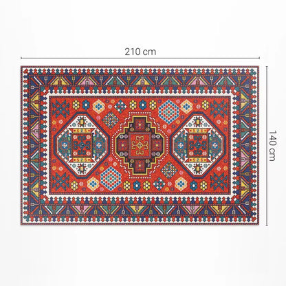 Vinylgulv Udendørs 140x210 cm Rød Tyrkisk Mønster