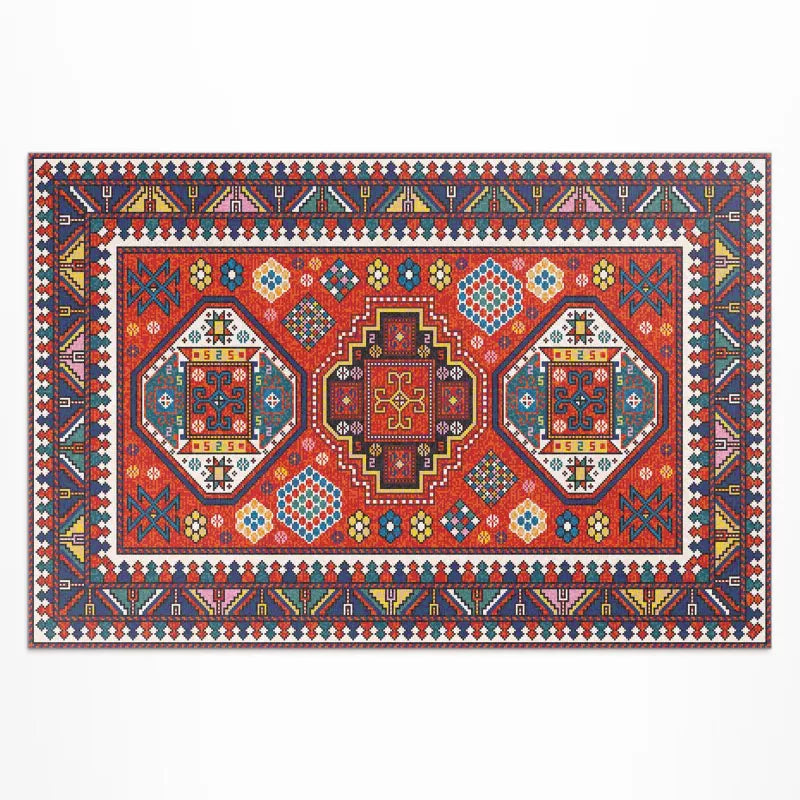 Vinylgulv Udendørs 140x210 cm Rød Tyrkisk Mønster
