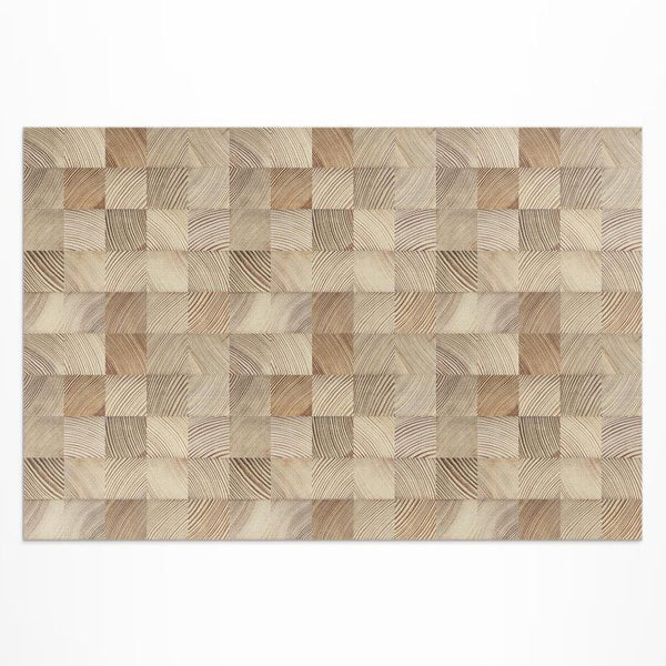 Vinyltæppe Med Træ-Mozaik 80x120 cm Beige | 4069491858596