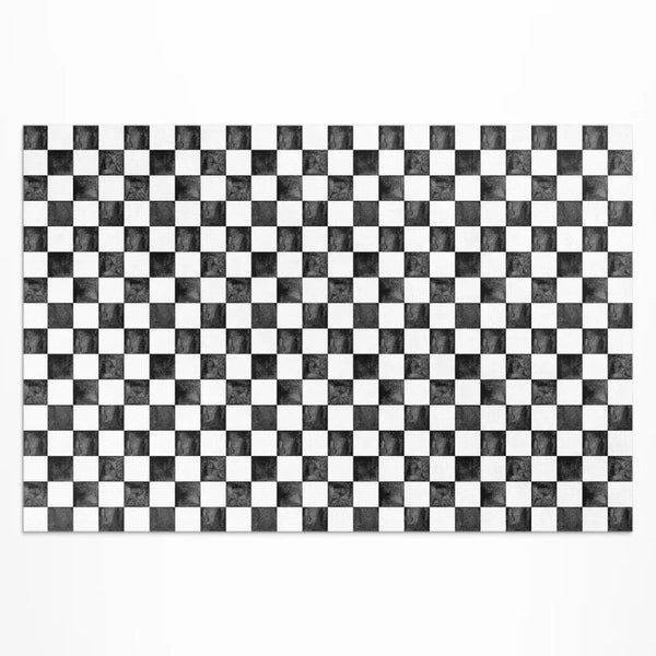 Vinyltæppe Skakternet 80x120 cm Monokrom