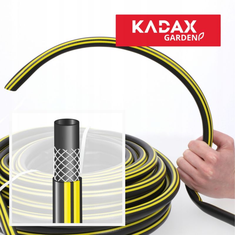 KADAX havevandslange 20 m 1/2 tomme 3-lags PVC