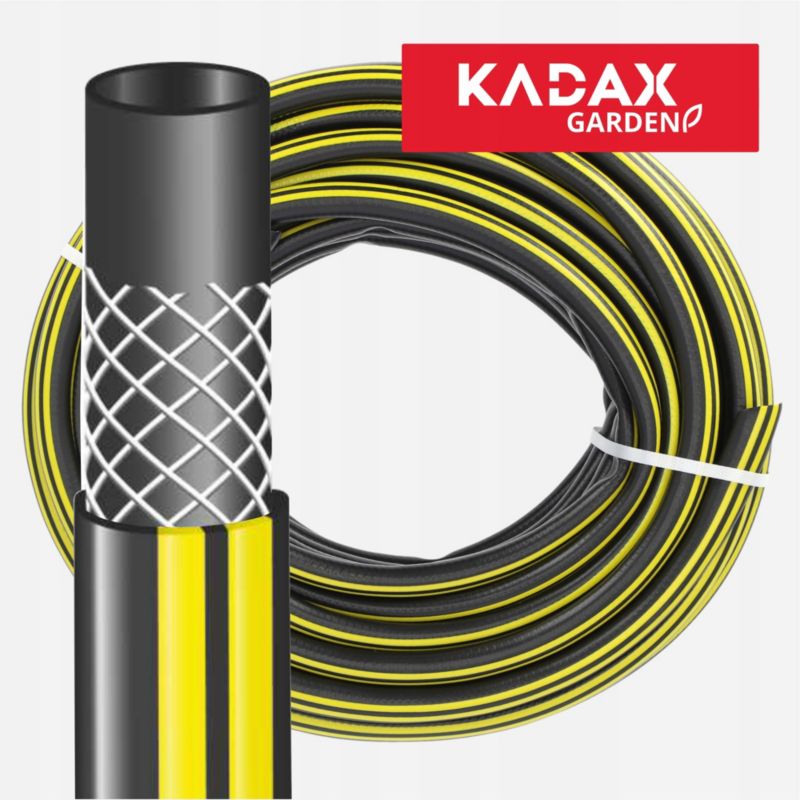 KADAX havevandslange 20 m 1/2 tomme 3-lags PVC