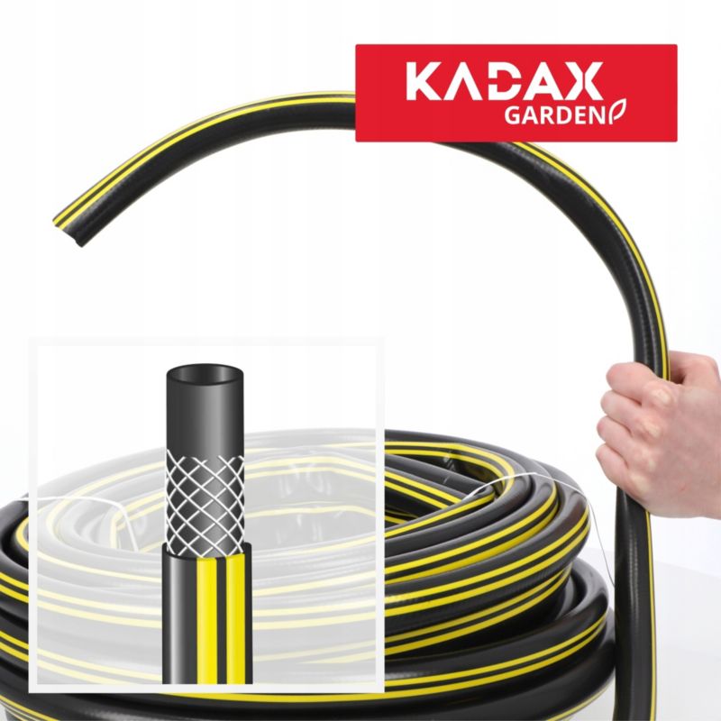 KADAX havevandslange 20 m 3/4 3-lags PVC