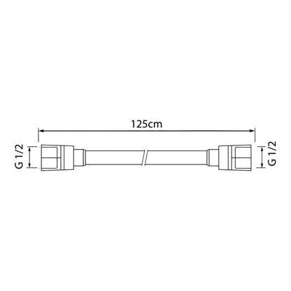 Bruseslange 125 cm PVC Mat Sølv Antivrid Elastisk