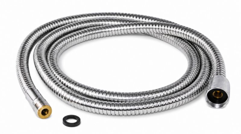 Bruseslange 150 cm Sølv M15 Tilslutning 5901811584114
