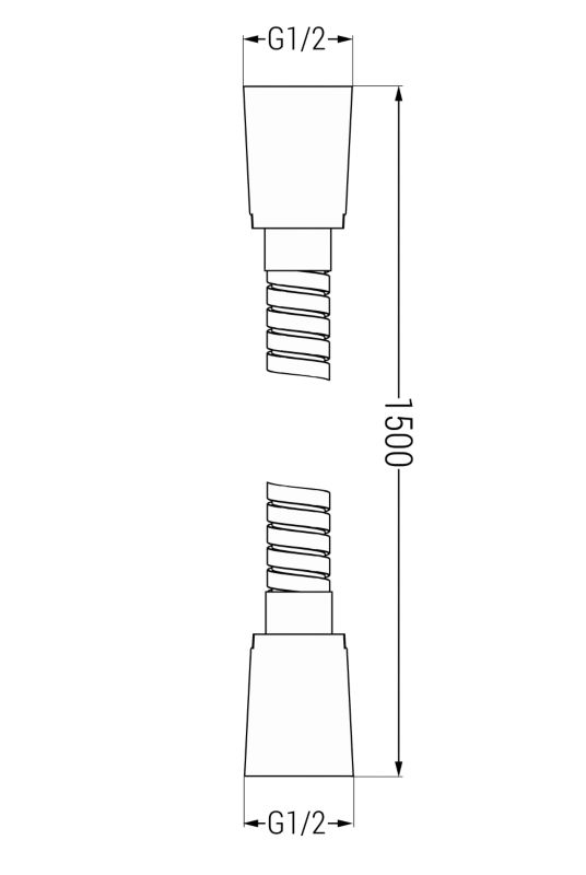 Mexen 79460 hvid bruserslange 1,5 m, 1 stk.