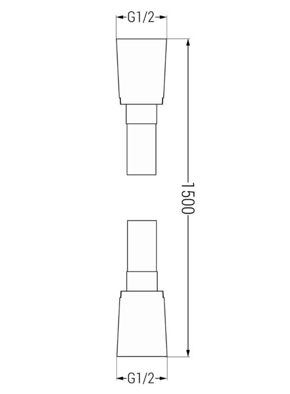 Mexen bruserslange i krom, 150 cm, 1 stk.