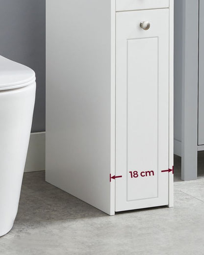 Smalt Badeværelsesskab MDF Hvid 70x18x40 cm 2 Skuffer