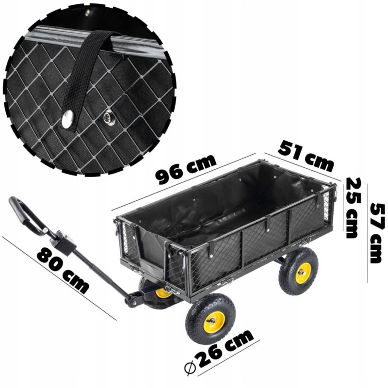 KADAX havevogn transportvogn med presenning 300 kg stor 1 stk.