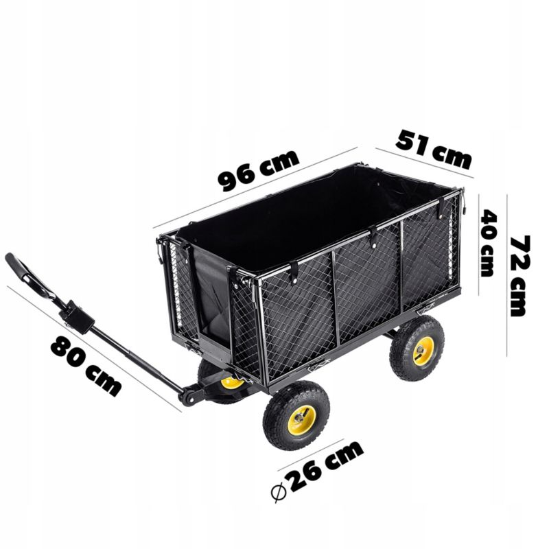 KADAX havevogn transportvogn med presenning, stor, 450 kg, 1 stk.