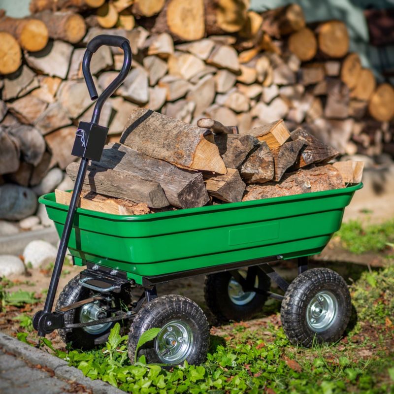 KADAX havevogn med tipfunktion, transportvogn 300 kg, robust enkeltvogn
