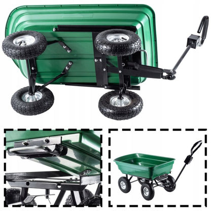 KADAX havevogn med tipfunktion, transportvogn 300 kg, robust enkeltvogn