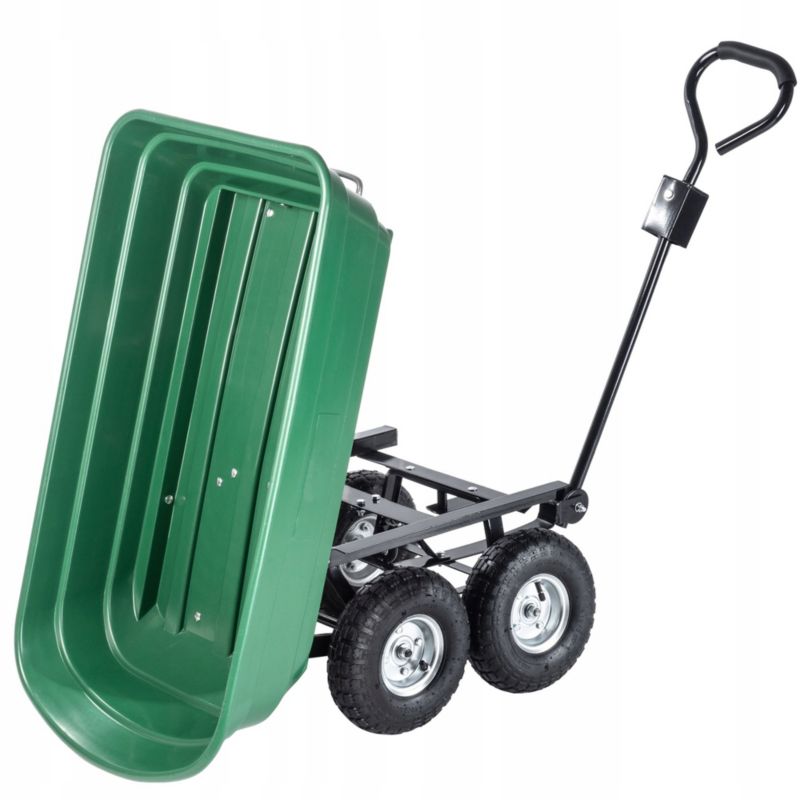 KADAX havevogn med tipfunktion, transportvogn 300 kg, robust enkeltvogn