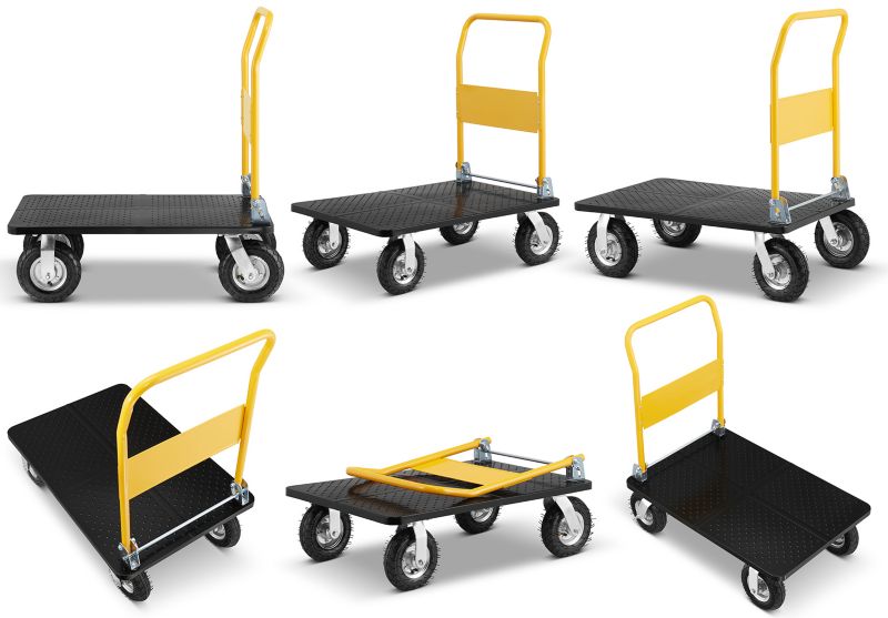 Sammenklappelig lager- og transportvogn med oppustelige hjul HIGHER PRO 300 kg LH10-300-P