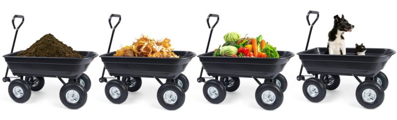 Humberg havevogn 3-i-1 transportvogn, trillebør og tipvogn 300 kg, 1 stk.