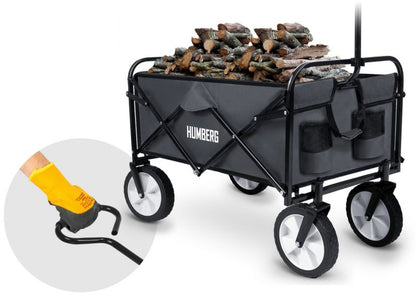 Sammenklappelig transportvogn Humberg til have, rejse og strand, 90 kg kapacitet, 1 stk.