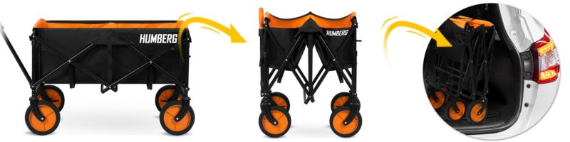 Sammenklappelig Humberg transport- og strandvogn til haven, 90 kg, 1 stk.