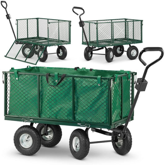 Transportvogn til haven med net, trailer HIGHER 250 L 450 kg + presenning, 1 stk.