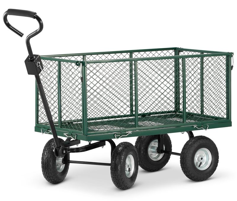 Transportvogn til haven med net, trailer HIGHER 250 L 450 kg + presenning, 1 stk.