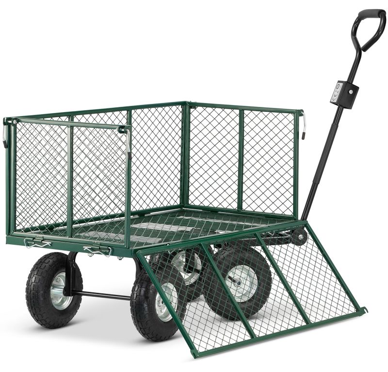 Transportvogn til haven med net, trailer HIGHER 250 L 450 kg + presenning, 1 stk.