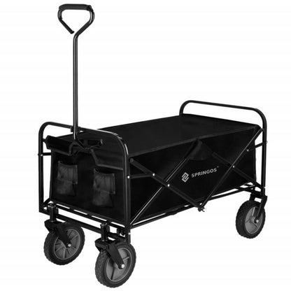 Springos sammenklappelig have- og strandvogn til 80 kg, sort, 1 stk.