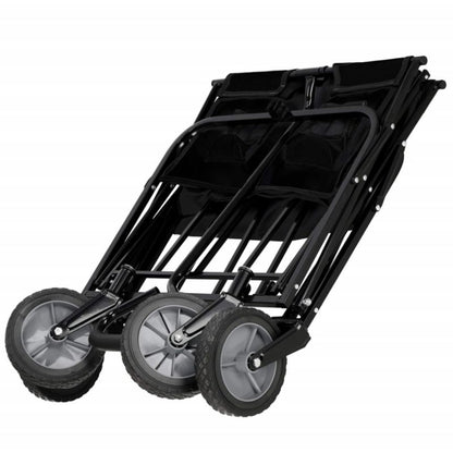 Springos sammenklappelig have- og strandvogn til 80 kg, sort, 1 stk.