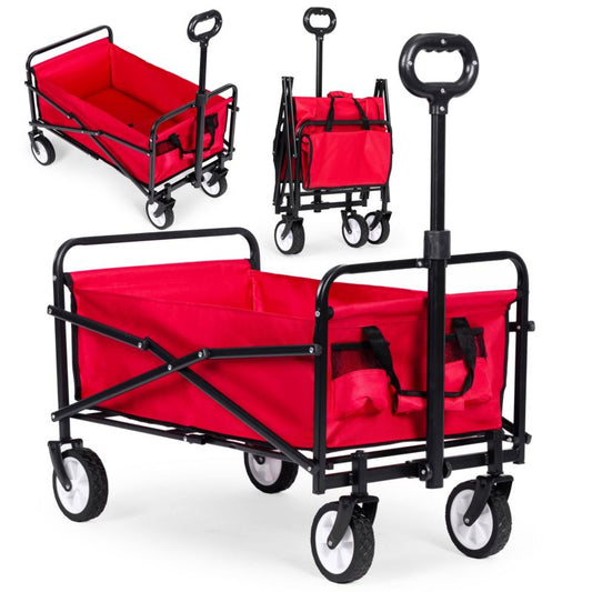 MultiGarden foldbar transport- og strandvogn i rød 48x90 cm