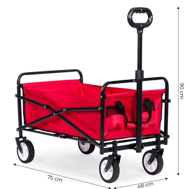 MultiGarden foldbar transport- og strandvogn i rød 48x90 cm