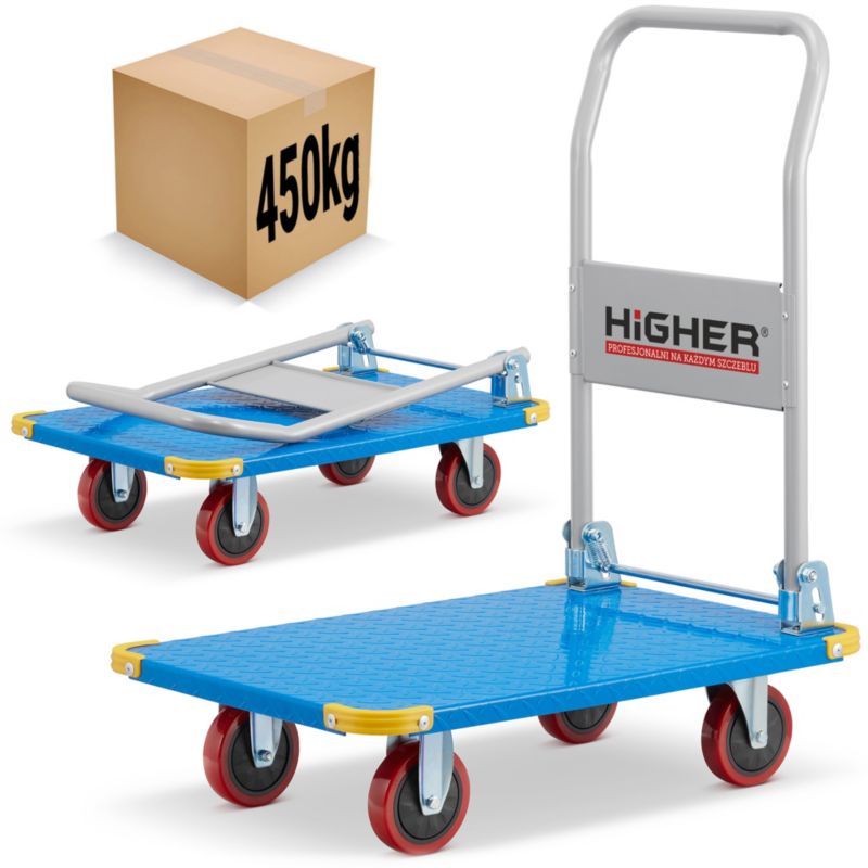 Transportplatformsvogn HIGHER 450 kg med fulde hjul, 1 stk