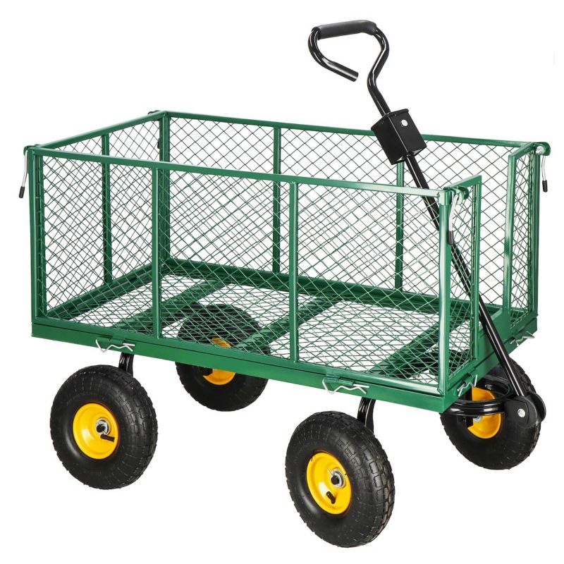 Springos have-transportvogn med metaltrailer 400 kg grøn 1 stk.