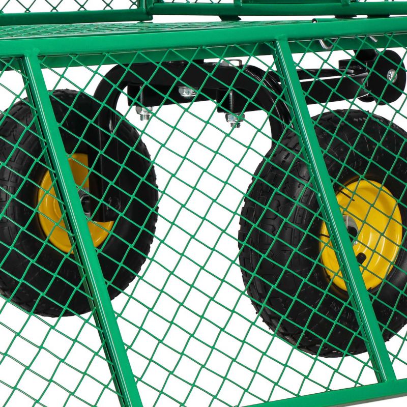 Springos have-transportvogn med metaltrailer 400 kg grøn 1 stk.