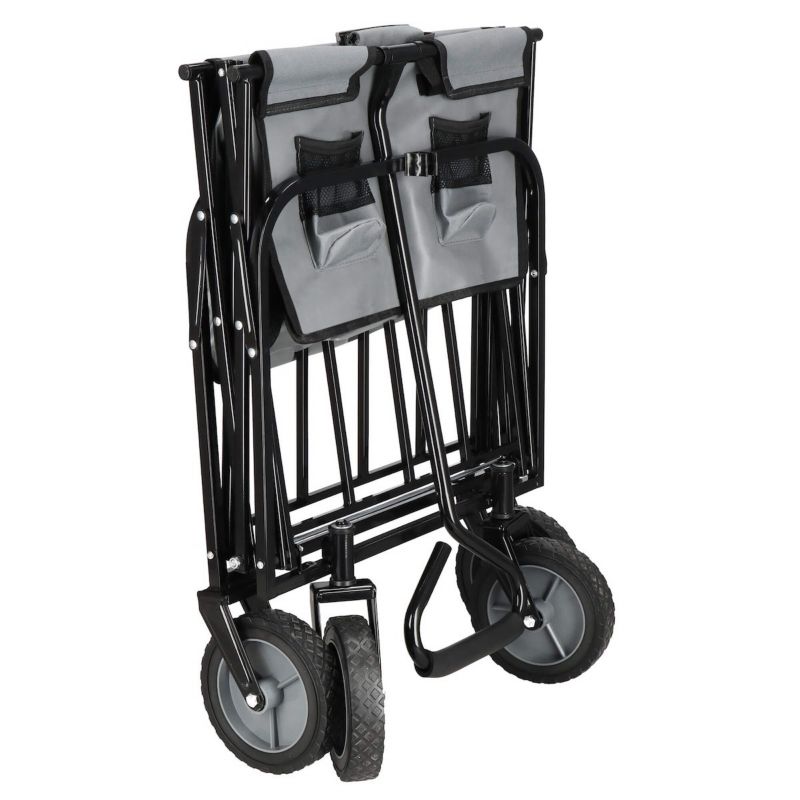 Sammenklappelig have-transportvogn Springos 80 kg grå-sort 1 stk.