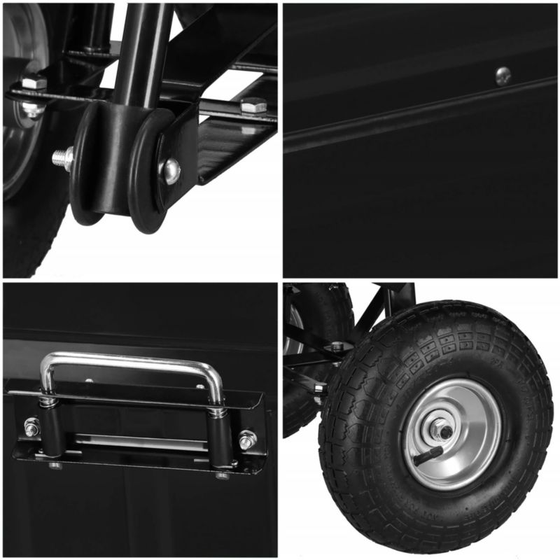 Springos have- og transportvogn med tipfunktion op til 250 kg, sort, 1 stk.