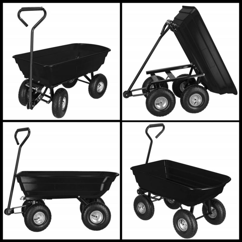 Springos have- og transportvogn med tipfunktion op til 250 kg, sort, 1 stk.