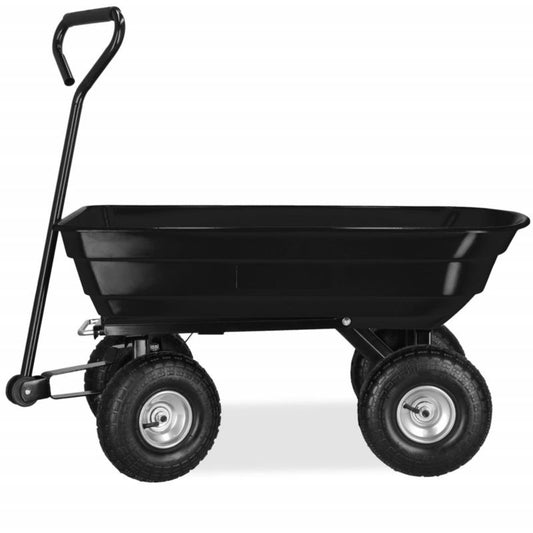 Springos havevogn med tipfunktion, metaltrailer, 250 kg, sort, 1 stk.