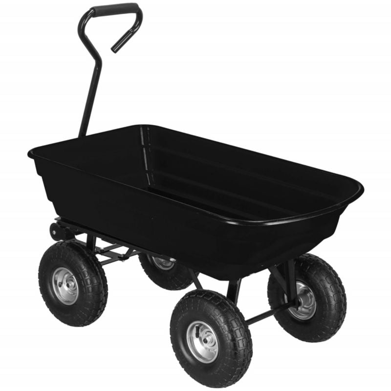 Springos havevogn med tipfunktion, metaltrailer, 250 kg, sort, 1 stk.
