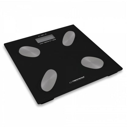 Digital Badevægt 30x30 cm Sort med Fedtanalyse 12 Brugerhukommelse